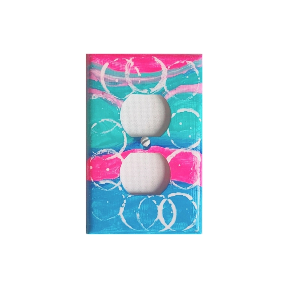 Hand Crafted Mermaidcore Abstract Design Duplex Outlet Wall Plate